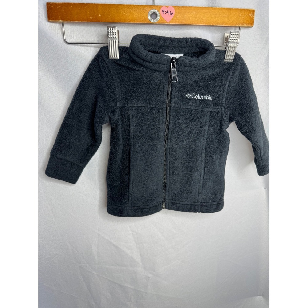 Columbia Kids Black Full Zip Fleece Jacket 6-12 Months Mock Neck Layering